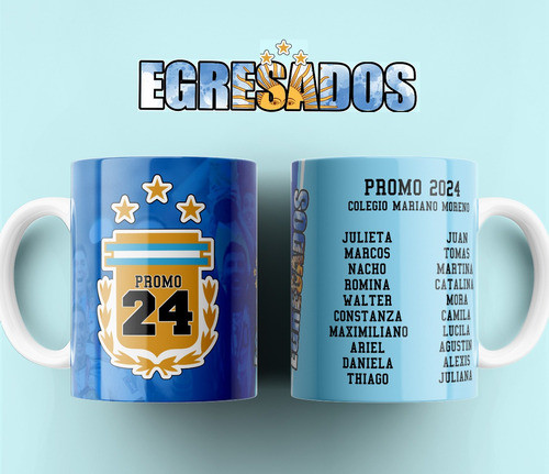 Plantillas Tazas Egresados 2023 Argentina Sublimar Foto #3 1