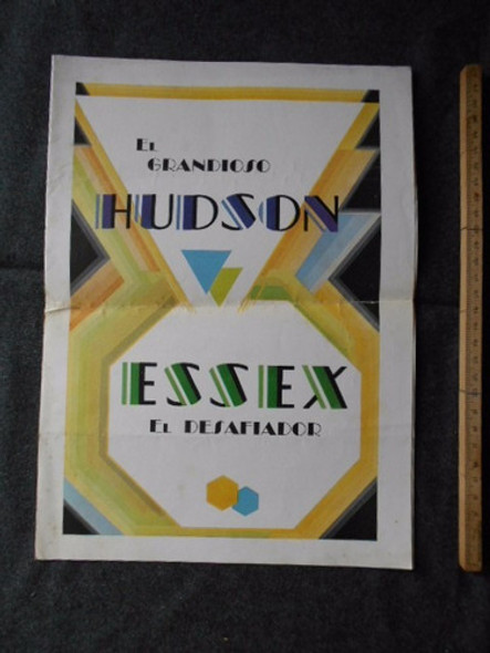 Hudson Essex. Catálogo Póster De Auto Antiguo. En Castellano 0