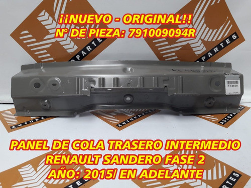 Panel Cola Intermedio Renault Sandero 2 Desde 2015 Original 1