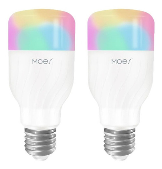 Lâmpada Moes Wifi Smart Light Bulb Inteligente E27 2 Pack 7w 0