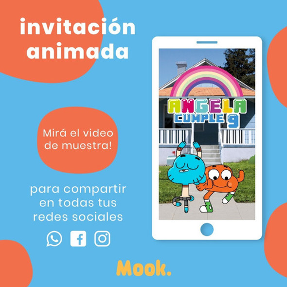 Gumball Invitación Animada En Video Digital 1