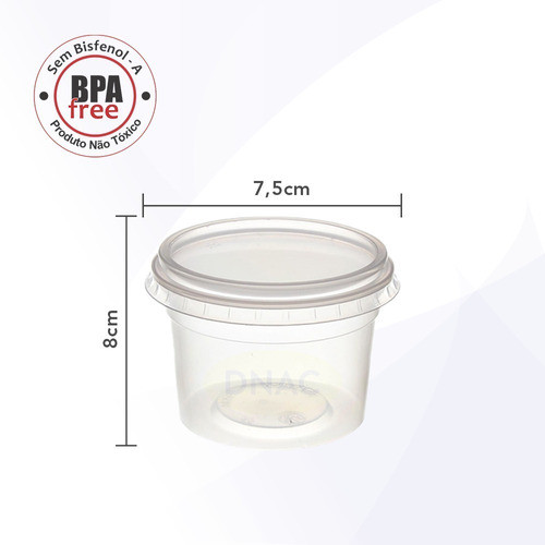 Pote Descartável Redondo C/ Tampa Transparente 380ml - 25un 1