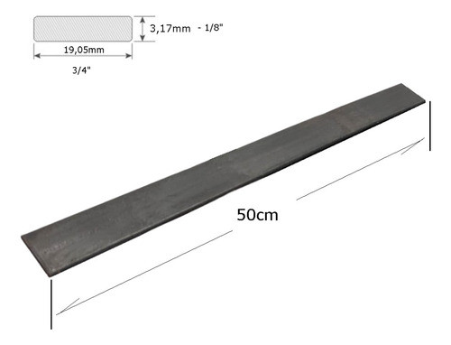 Barra Chata Ferro Gerdau 3/4x1/8 - 19,05x3,17mm X 50cm 9un 1