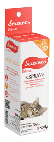 Serenex Spray Felino 70 Ml Acalma E Tranquiliza König 0