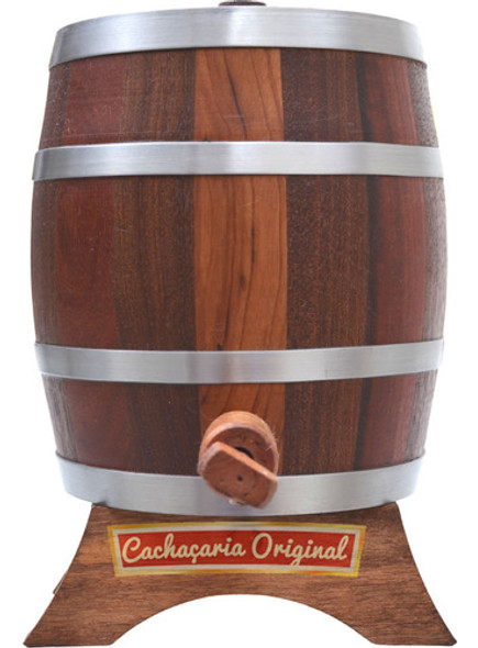 Barril Pipa Cachaça Vinho Bálsamo Vertical 1 Litro Madeira 0