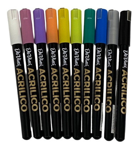 Marcador Acrílico Negro 1 Mm - Da Vinci - Mosca 0