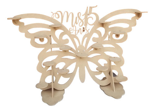 Centro De Mesa Mariposa Porta Velas Mis 15 Fibrofácil 1