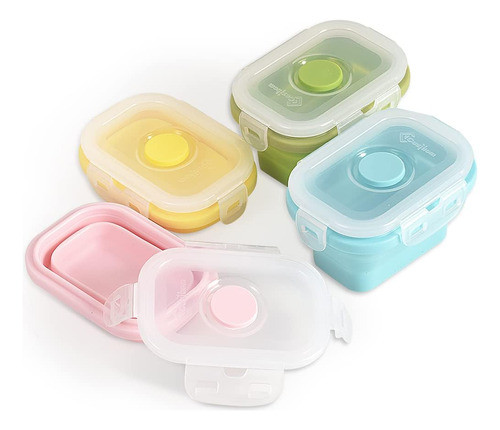 Recipiente Plegable Silicona Almacenamiento Alimentos Tapa C 0