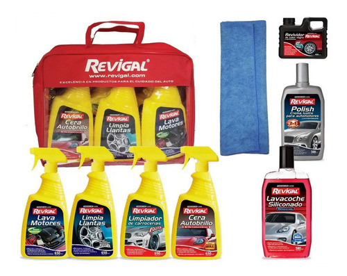 Kit Lavado 8 Atomi Paño Lavacoche Rev Polish Revigal + Bolso 0