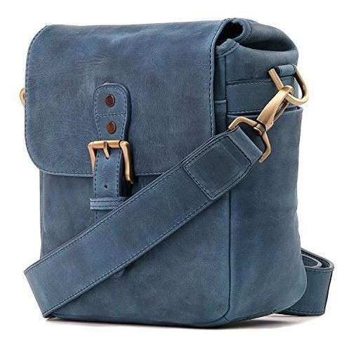 Mini Bolsa De Mensajero Con Camara De Cuero Genuino Megagear 0