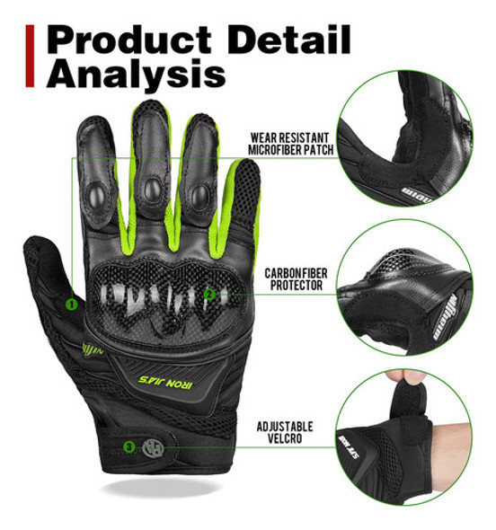 Guantes De Motocicleta, Guantes De Manejo Transpirables Y Ap 1