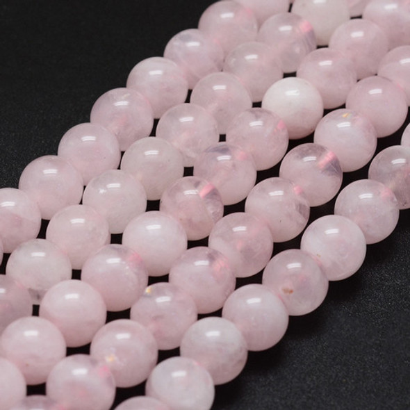 Tira Perlas De Piedra Natural Cuarzo Rosa Bolitas 6mm 1