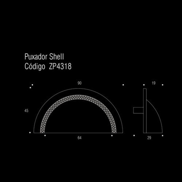 Puxador Shell 64mm Rose Brilhante Zen Design 1