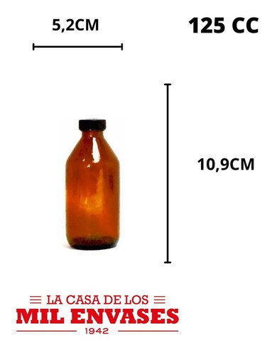 12 Frascos Vidrio Ambar 125cc C/t Plastica 1