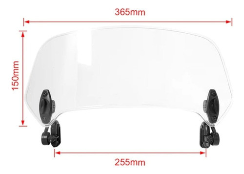 Defletor Ar Para Bolha Motos Scooters Articulável 36,5x15 Cm 1