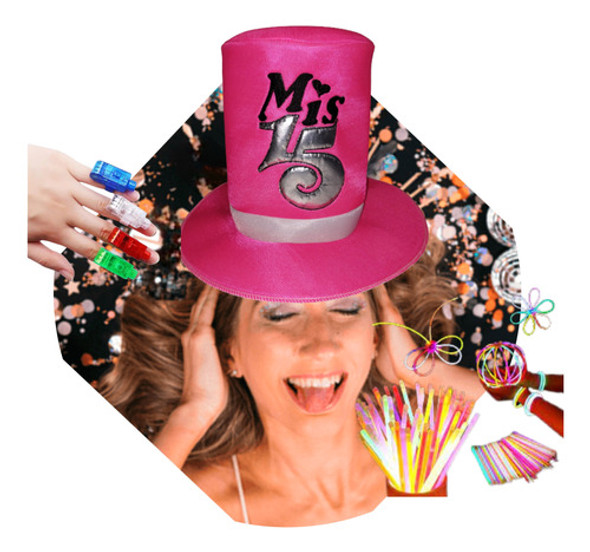 Combo Cotillón Fiesta Cumpleaños 15 Años Luminoso Carioca 50 0