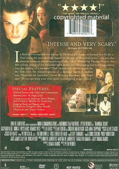 Dvd Hannibal Rising / Hannibal El Origen Del Mal 1 Dvd Hannibal Rising / Hannibal El Origen Del Mal 1