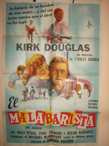 Poster Pelicula * El Malabarista *año 1953 Kirk Douglas 0