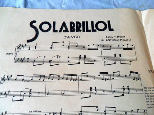 Solabrillol (tango) Antonio Polito, Partitura Publicidad 1