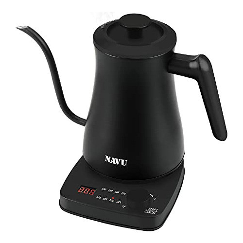 Hervidor Eléctrico Cuello Cisne Control Temperatura Negra 0