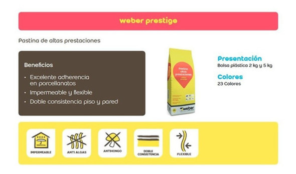 Pastina Weber Prestige X 2kg Beige Porcelanato 1