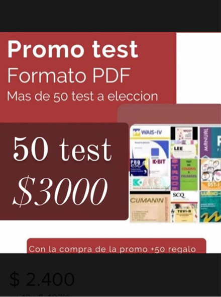 50 Test Psicologico, Test Psicopedagogico, Test Fonoaudiolog 0