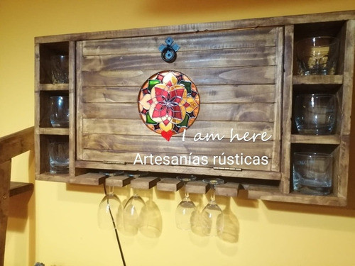 Barcito Rústico Con Luz Incluida Y Hermoso Vitro Pintado 0