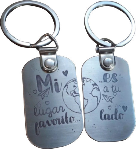 Llavero, Acero Inoxidable, Grabado Enamorados San Valentin 0