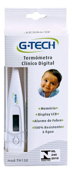 Termômetro Digital Clínico Branco Th - G-tech Prova Dagua 0 Termômetro Digital Clínico Branco Th - G-tech Prova Dagua 0