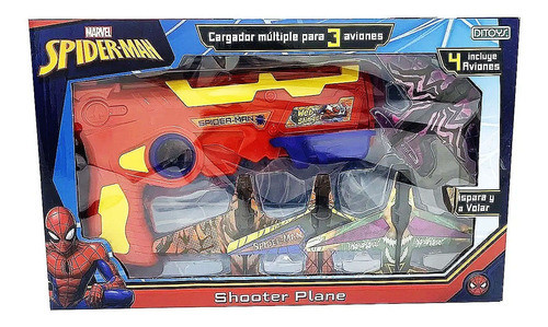 Pistola Lanza Aviones Spiderman Premium Incluye Aviones 0