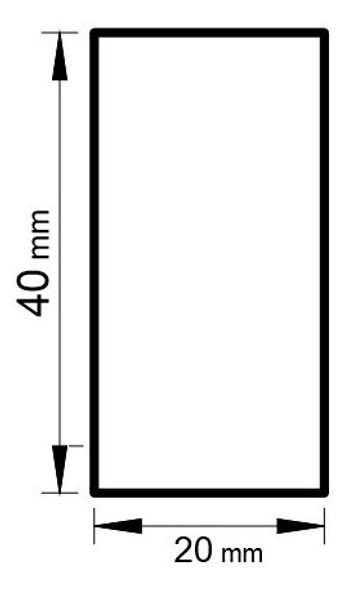 Perfil De Aluminio Tubo 40x20 Mm Natural X 2 Metros 1