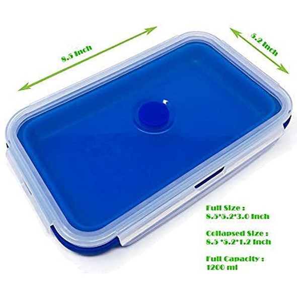 Juego 4 Recipientes Plegables Silicona Almacenamiento Alimen 1