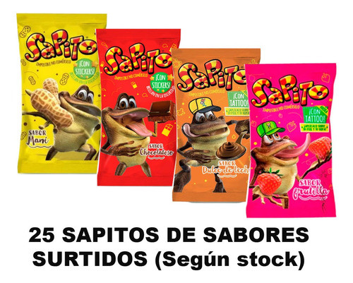 Combo Golosinas Cumpleaños 25 Chicos Sapito Jugo Tutti 1