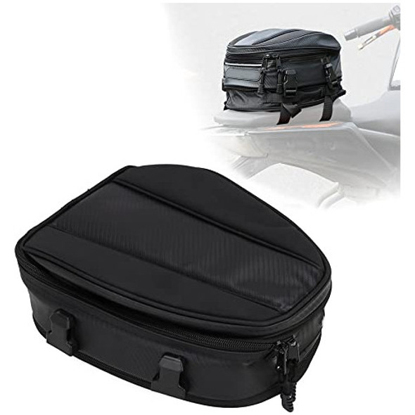 Mochila Bolso Motocicleta Trasera 15l Piel Sintetica Negra 0