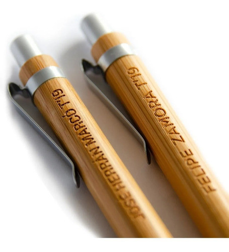 Lapicera De Madera Grabada Laser - Personalizada 0