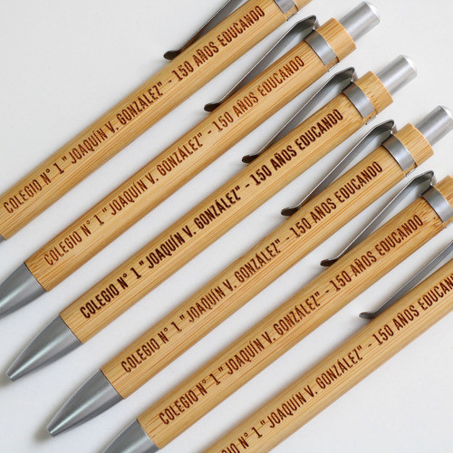 Lapicera De Madera Grabada Laser - Personalizada 1