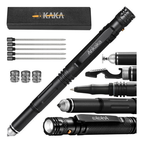 Lapicera Tactica Multifuncion 7 En 1 Linterna Abrelatas Etc 0