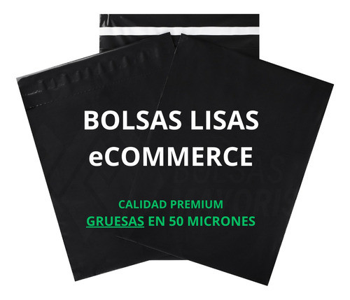 Bolsas E Commerce Negras 40x50 N°3 Calidad Premium X100 0