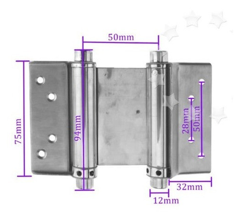 2 X 3 '' Bisagras De Acción Doble De La Bisagra De La Puerta 1