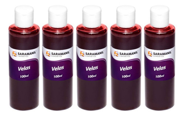 Kit 5 Anilina Corante Para Velas Líquido Vermelho 100ml 0