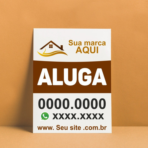 5 Unid. Placas Em Chapa P/ Imobiliária Ps 1mm - 60x50 Pers. 0