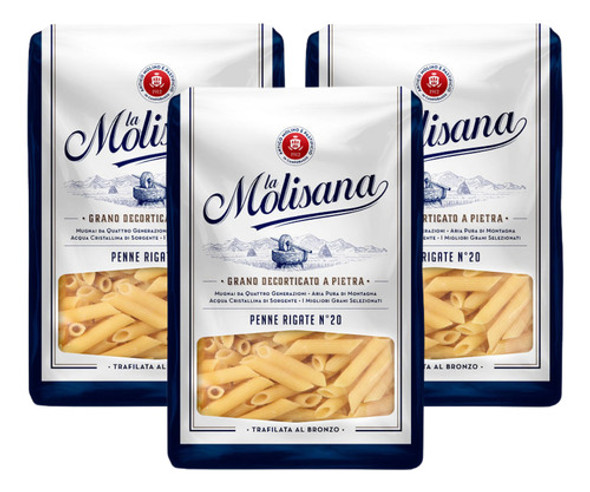 Fideos Penne Rigate La Molisana 500 Gr Origen Italia Pack X3 0
