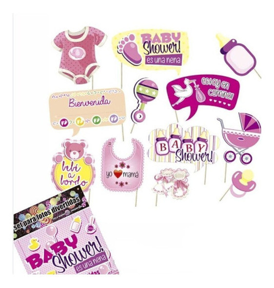 Set Cartel Fotos Baby Shower Props Bebé Nena Niña Girl 1