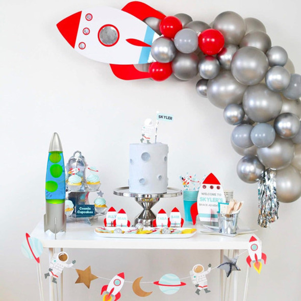 Luz De Cohete Vintage De 40 Cm Con Líquido Azul Y Cera 1