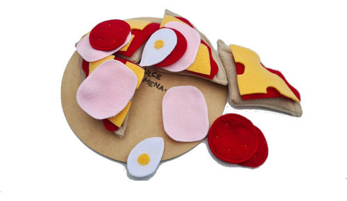 Comiditas De Tela Pizza 4 Porciones Con Jamon /huevo/tomate 0