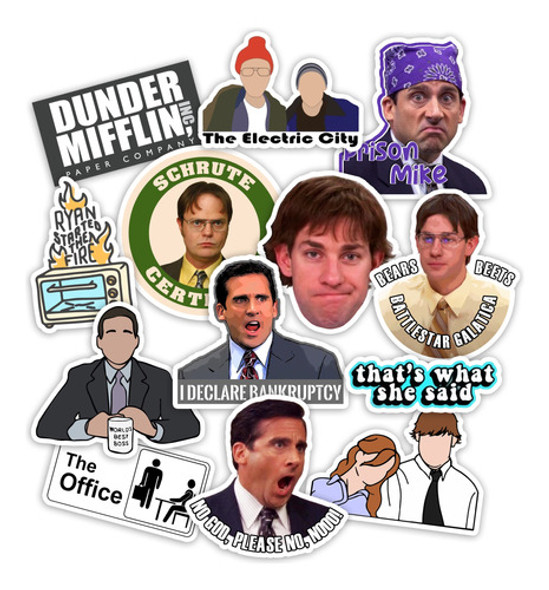 Stickers The Office 20 Unidades Pvc Plastificados 0
