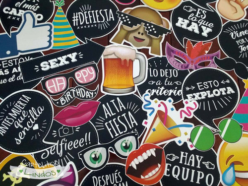 Props P/ Fotos Frases Emojis A Elección + Invitación Digital 1