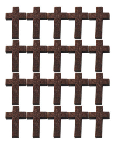 Pingente De Crucifixo, Acessório De Madeira Vintage De 20 Pe 1