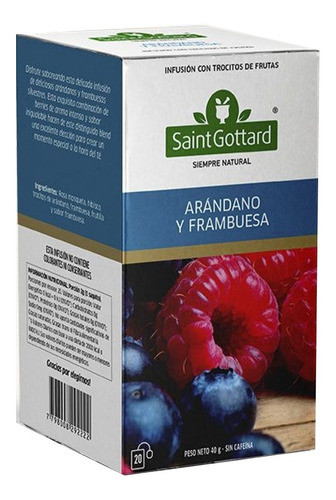 Pack X 6 Tisana Arándano Y Frambuesa Saint Gottard X20 0