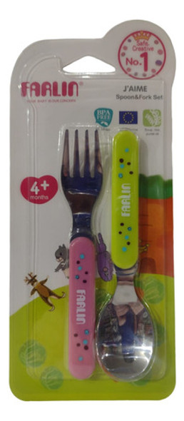 Set De Cubiertos Cuchara Tenedor De Metal Para Bebé Farlin 1